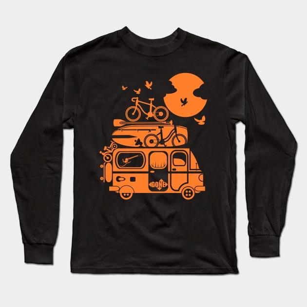 Campervan holiday family vacation Long Sleeve T-Shirt by mailboxdisco